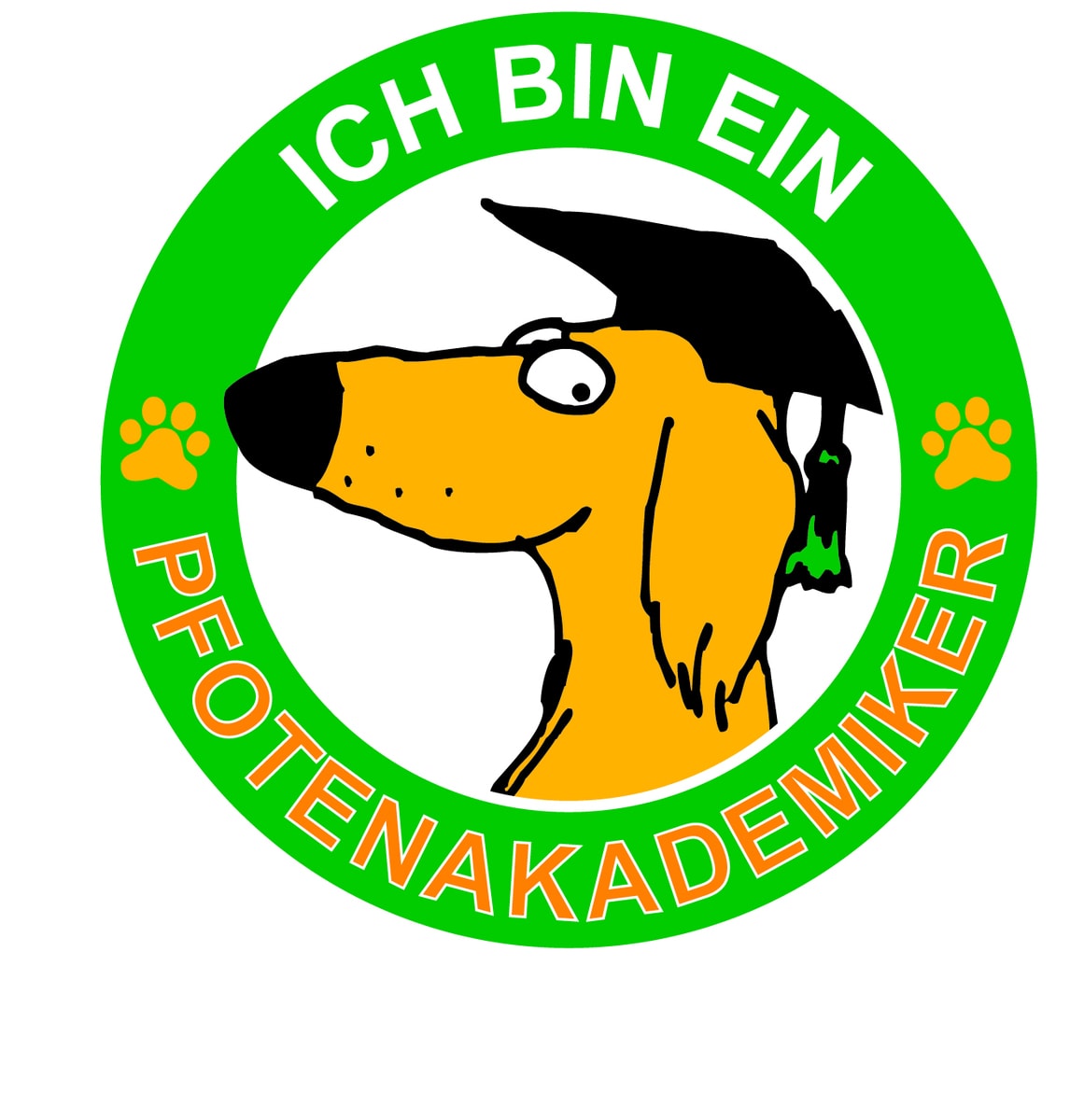 runde Logo mit Aufschrift ich bin ein Pfotenakademiker